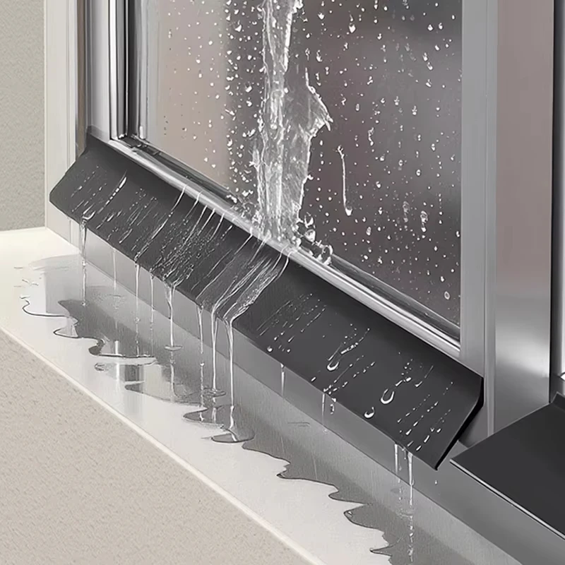 TPE Window Water Blocking Bar Sliding Window Rain Weatherstrip Home Balcony Insulation Windproof Sealing Strip Flashing Board