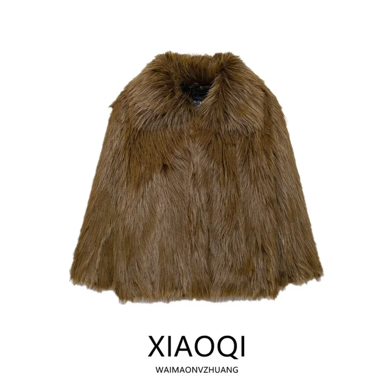 2024 Herfst Winter Nieuwe Vrouwen Faion Ort Kunstbont Effect Jas Jaet Veelzijdige Verziend Pendelen Sle Bovenkleding