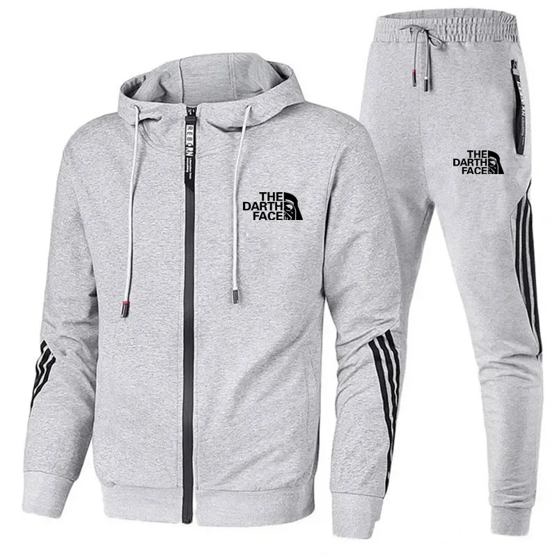 2024 Men's Suit Two-Piece Tracksuit Casual Sports Jacket+Trousers Harajuku Sports Suit Spring And Autumn Hoodie Sportswear