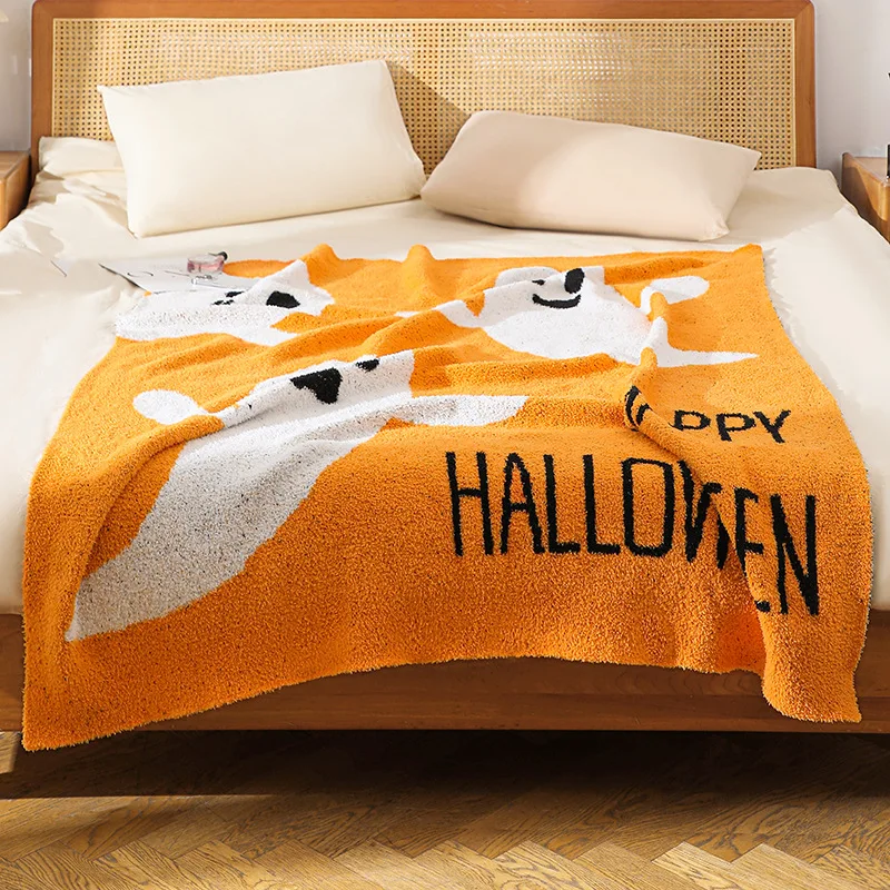 

Одеяла в скандинавском стиле Ins с тремя призраками, мягкое одеяло, теплое простое одеяло для дивана, одеяла для зимнего украшения на Хэллоуин