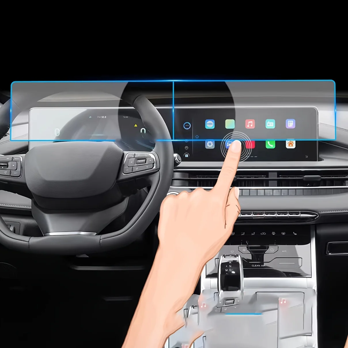 2PCS Car interior accessories For Chery Tiggo 4 Pro For Jetour X50 2024-2025 10.25inch Navigation and speedometer Screen Film