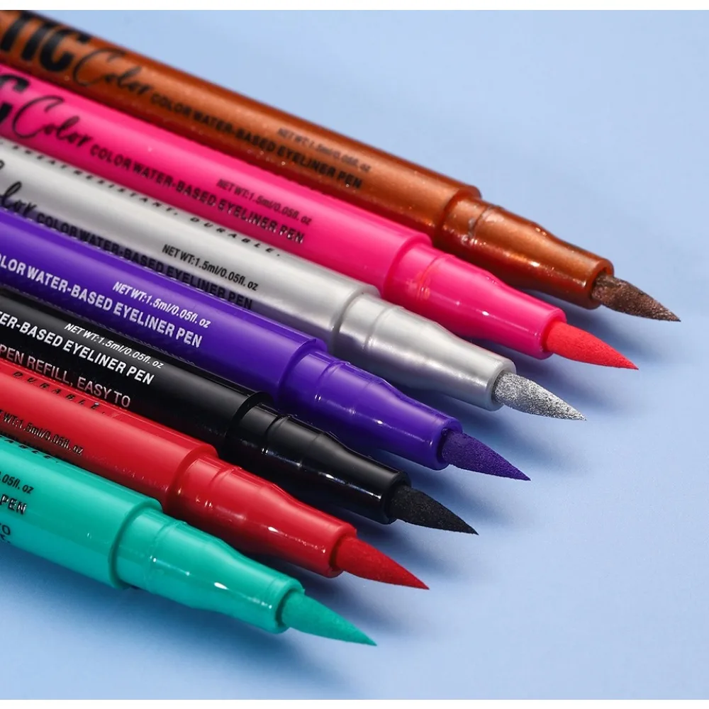 12 Colors Red Purple Eyeliner Liquid Matte Quick-Drying Smudge-Proof Smooth Eye Liner Pen Long-Lasting Eyes Makeup Cosmetics