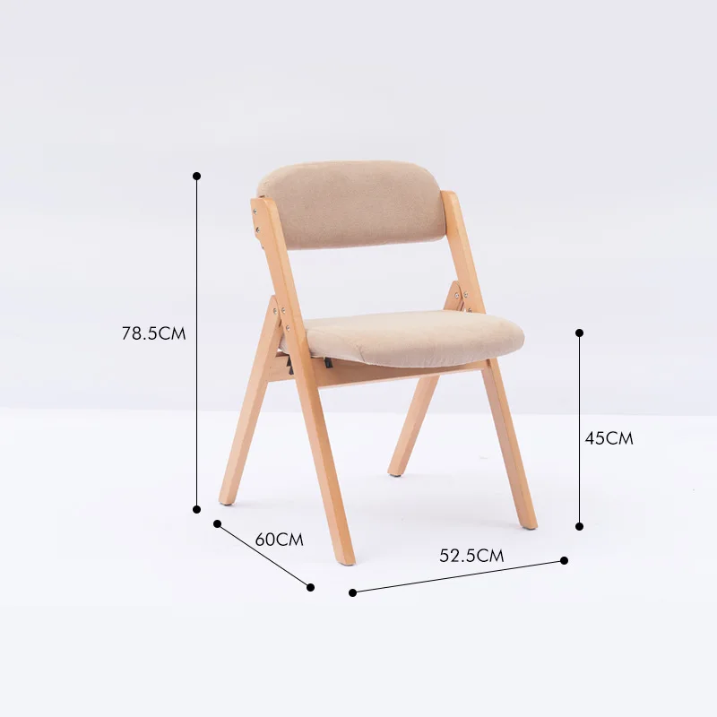 solid wood foldable home backrest chair, fabric art, detachable and washable office stool, conference and negotiation chair