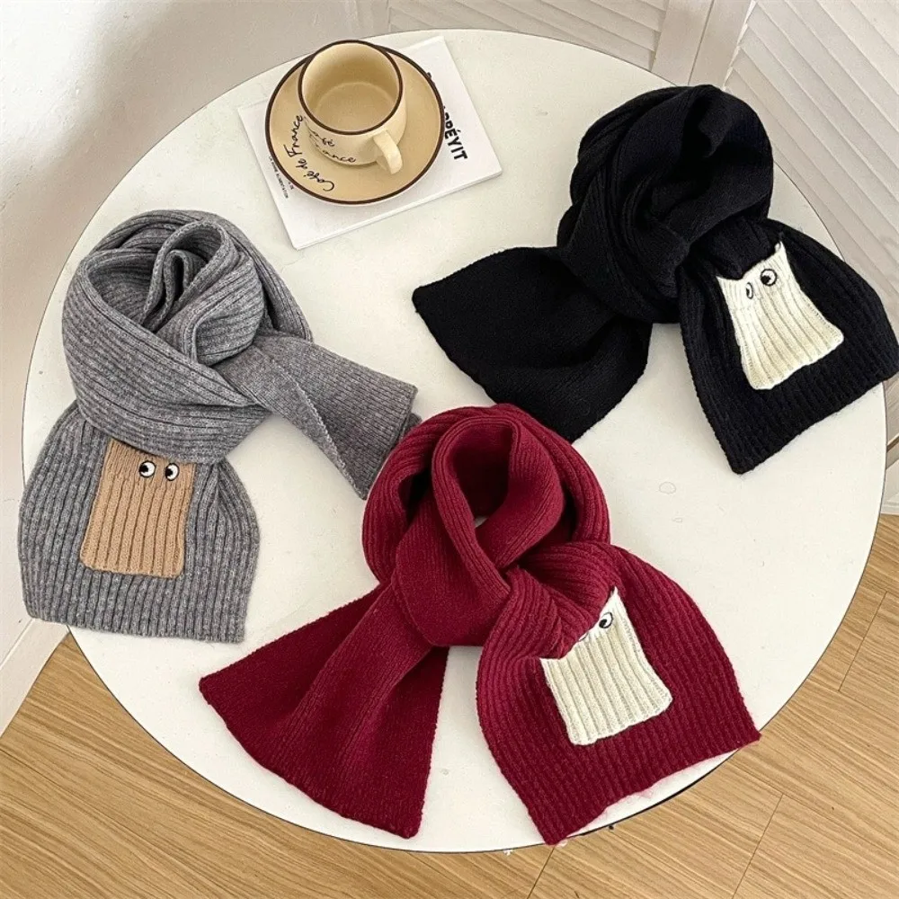 

New Windproof Neck Warmer Coldproof Pocket Neckerchief Warm Knitted Knitted Scarf Autumn and Winter