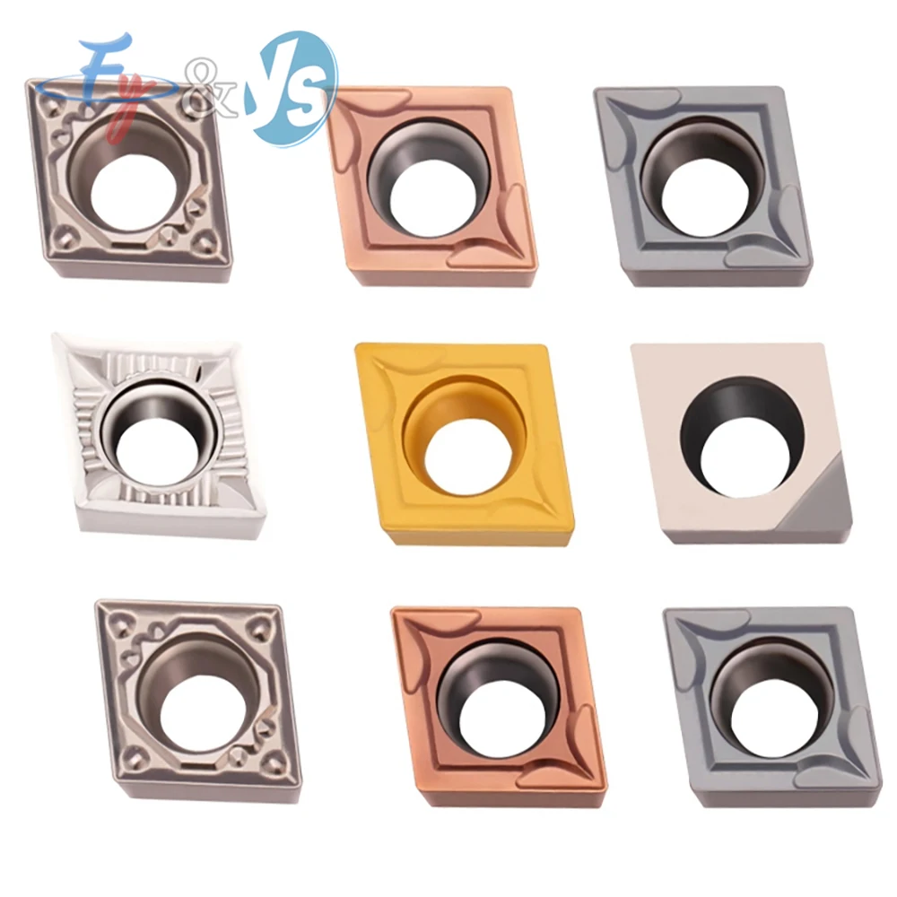 Square Carbide Turning Inserts, CCMT/CNMG Type CNC Lathe Cutting Tools with Multi Coatings for Steel, Stainless Steel