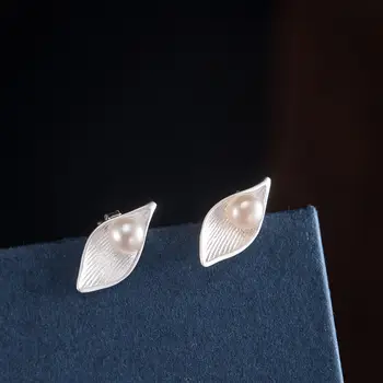 Lotus Fun 925純銀時尚馬蹄蓮珍珠長款吊墜耳環,女士禮物,約會佳品,高品質精美珠寶 12 最佳銷售 蓮花樂趣 - №11