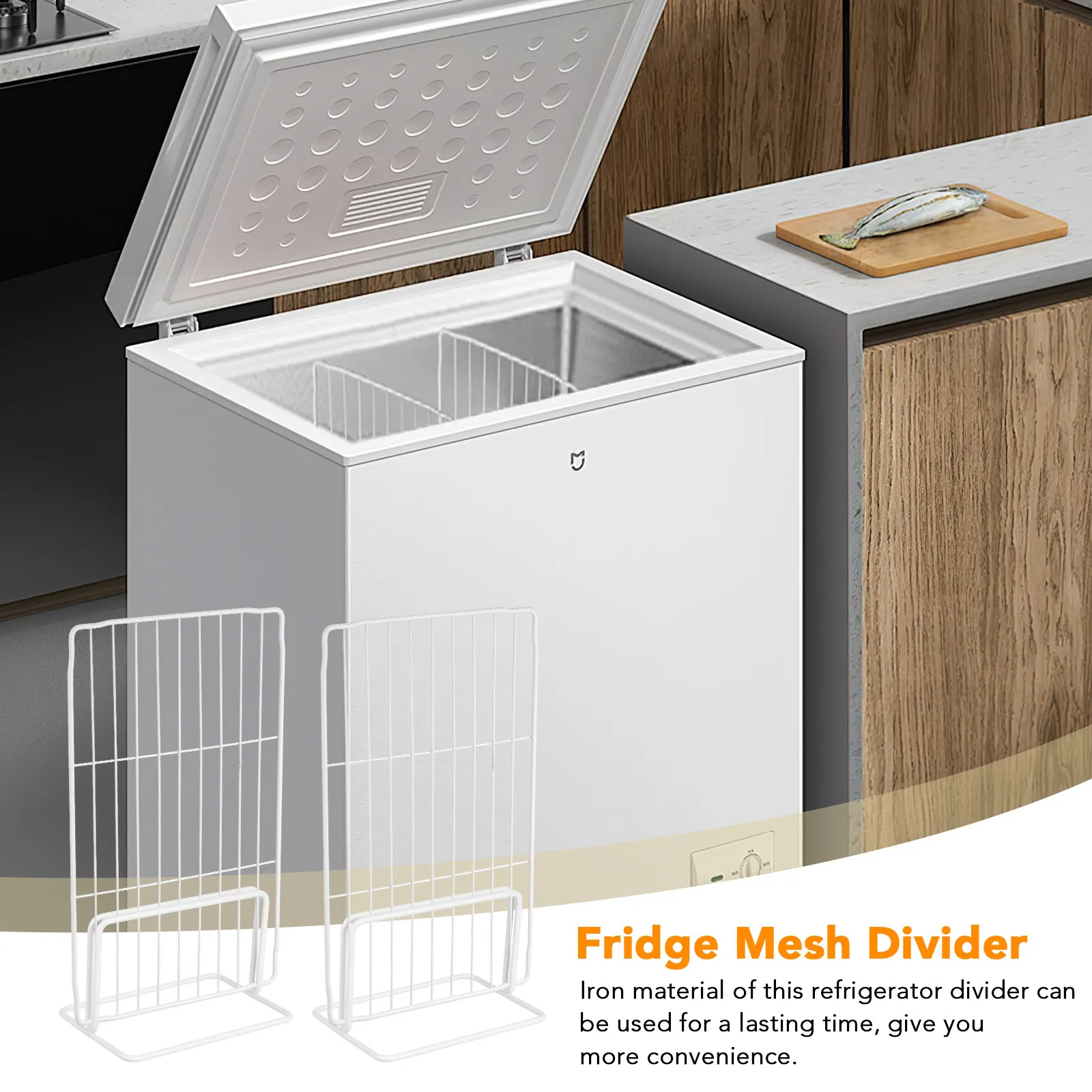 2pcs Refrigerator Shelf Freezer Partition Fridge Divider Board Freezer Divider Wire Rack Separator Shelf Divider kitchen Storage