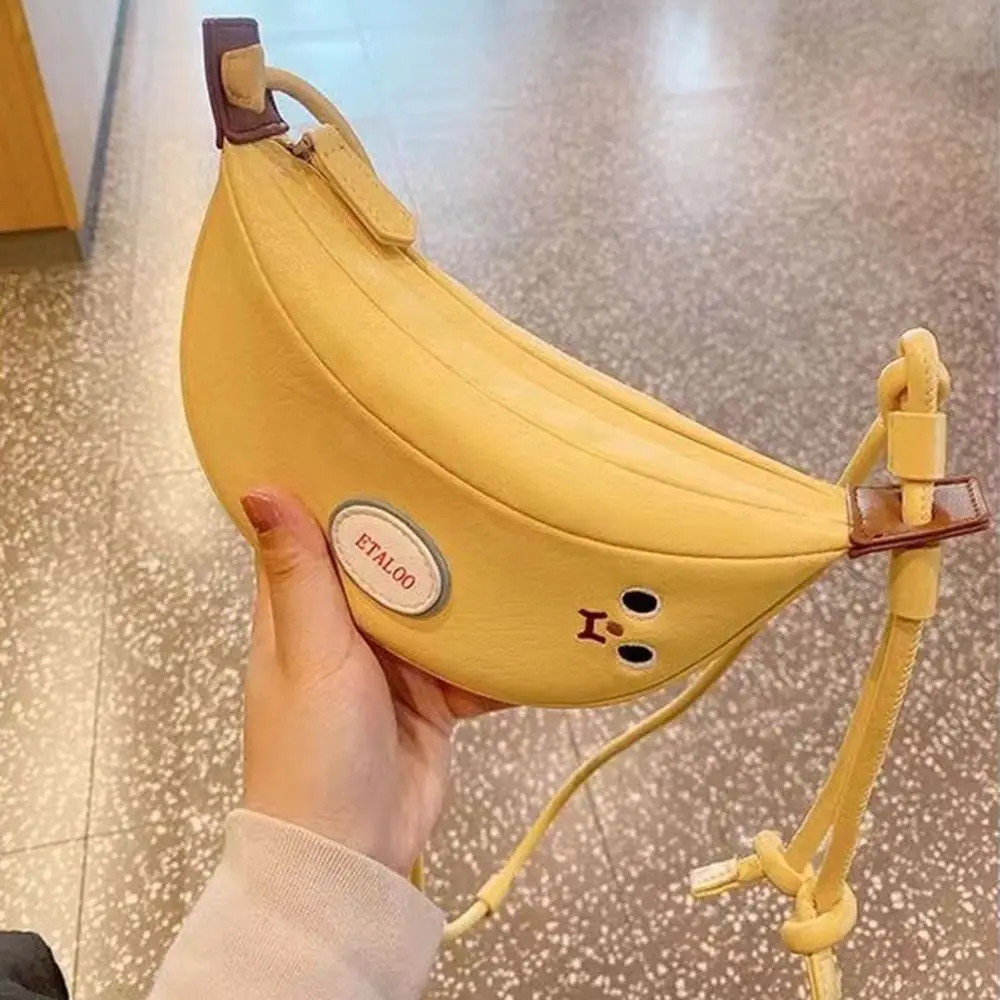 New Cartoon Banana Bag Mini Dumplings Bags Cute Croissant Bag Adjustable Shoulder Bag Parent-Child Bag Ladies Crossbody Bags