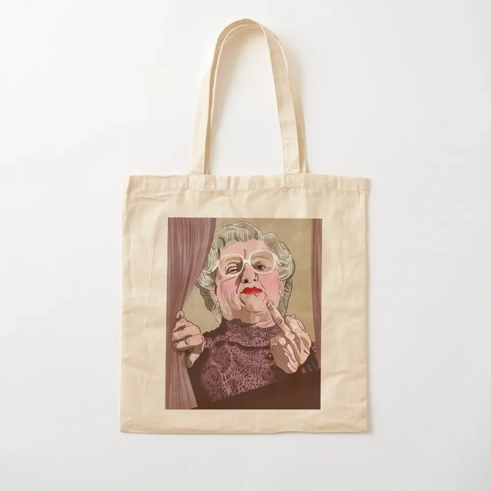 Mrs Doubtfire middle finger - Illustration - Robin Williams - Film Tote Bag women bag shopper bag woman shopping