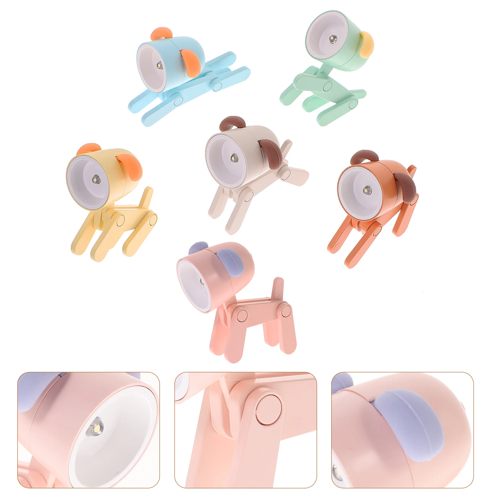 

6 Pcs Mini Night Light Cute Decorative Led Desk Lamp Small Table Cartoon Animal Portable