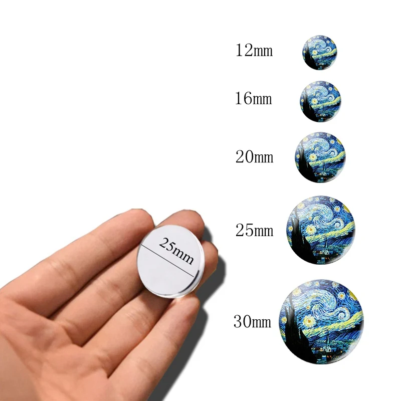 1PCS Glow In The Dark Solar System Planet Moon Earth Picture Round Glass Cabochon 12/16/20/25/30/40MM Diy Jewelry Accessories