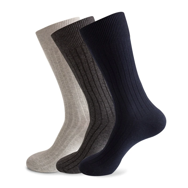 Man Long Socks Plus Combed Cotton Striped Business Breathable,Deodorant Party Dress Large Size Formal Socks Gentleman EU45-50