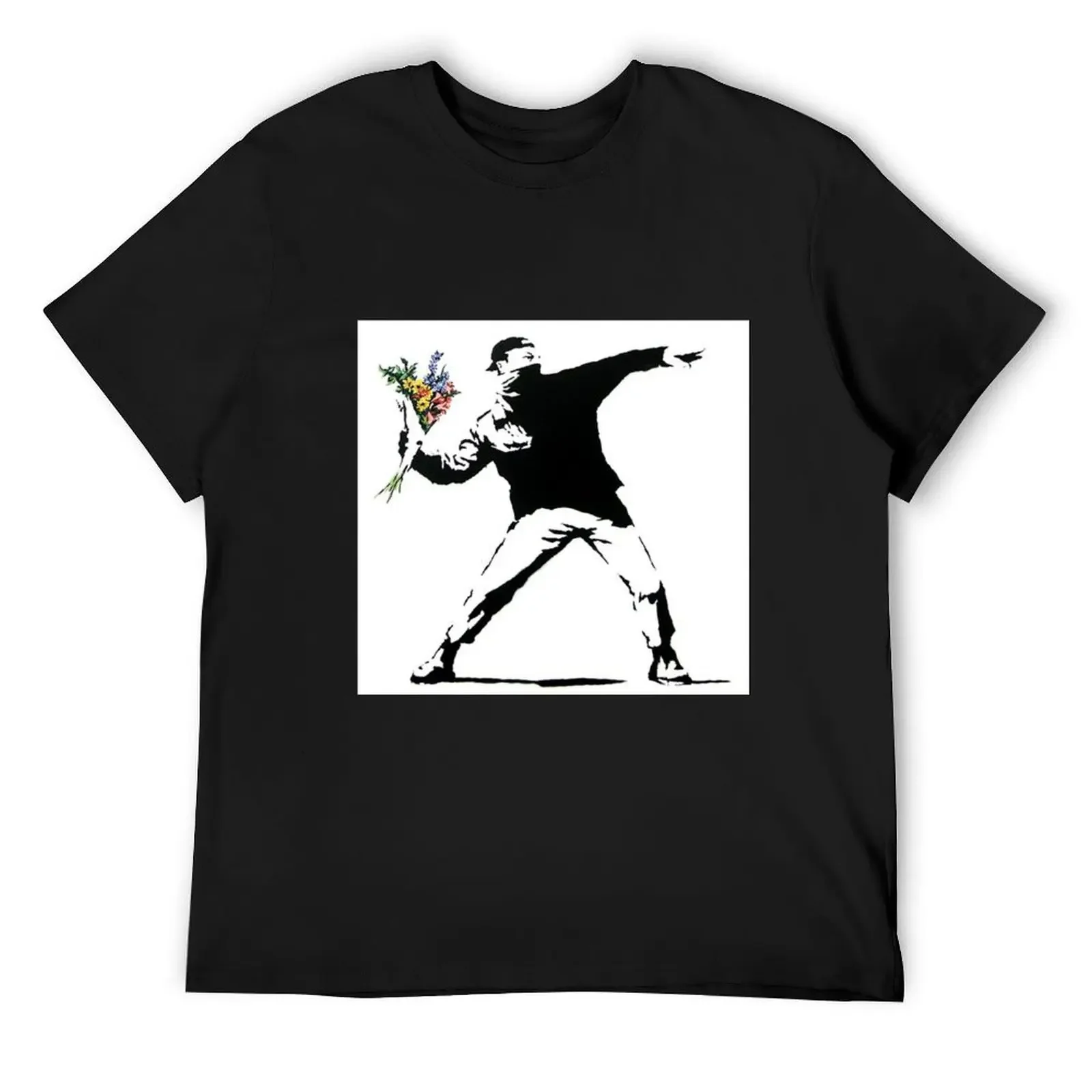 

Flower Thrower - Banksy T-Shirt custom shirt cotton graphic tees oversized t shirt oversizeds Men's cotton t-shirt