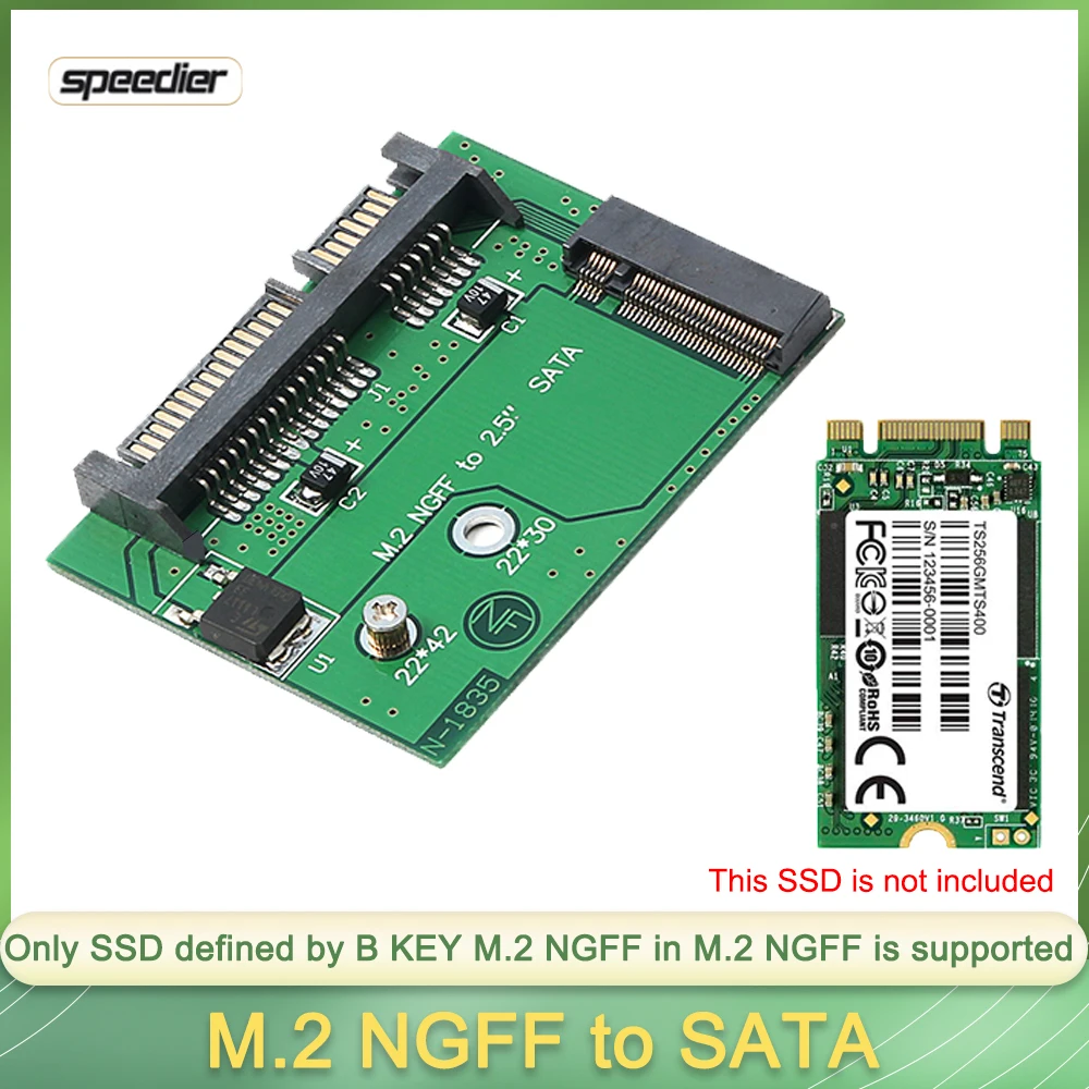

M.2 SSD Solid-state Drive To Half-height 2.5-inch 2242 SATA3 M.2 To 2.5 SATA Adapter Card