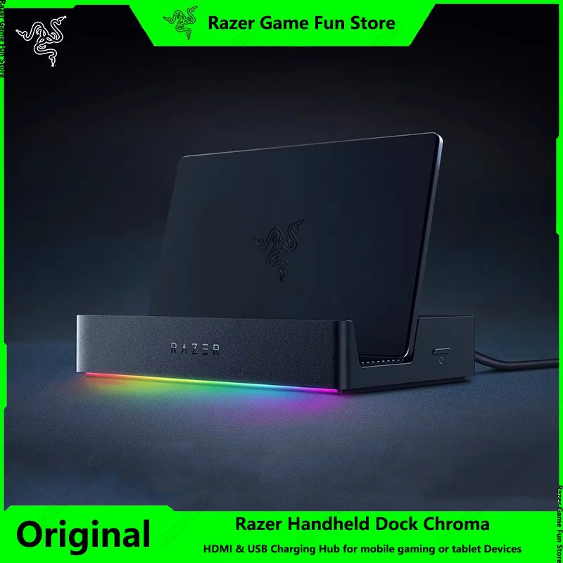 Razer Handheld Dock Chroma HDMI-USB Charging Hub For Mobile Gaming or Tablet Devices Fully Loaded 6-Port Design Adjustable Hinge