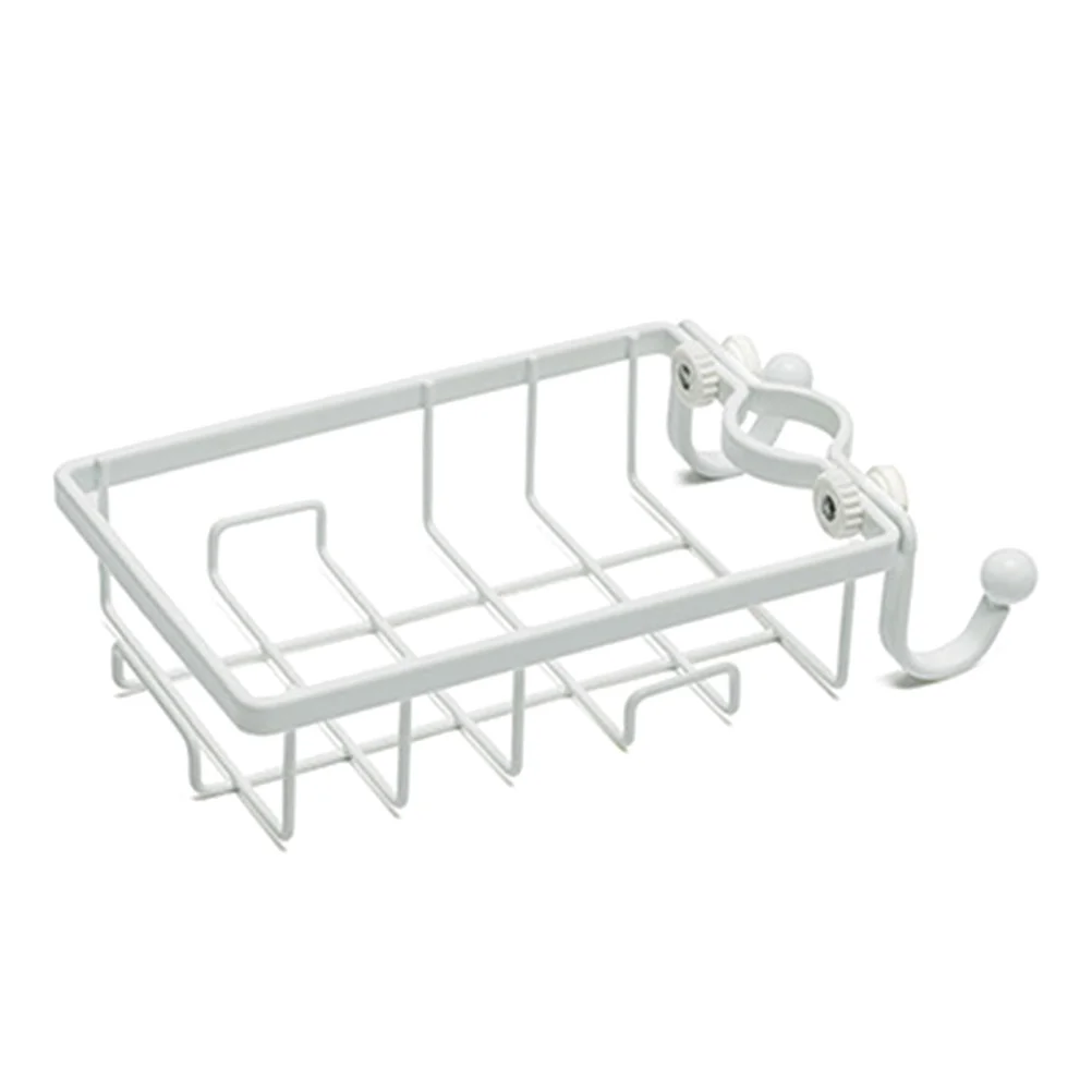 

Water Sink Storage Rack Rust-Proof Adjustable Sponge Holder Kitchen Faucet Organizer Clip-On No Drill Required Soap