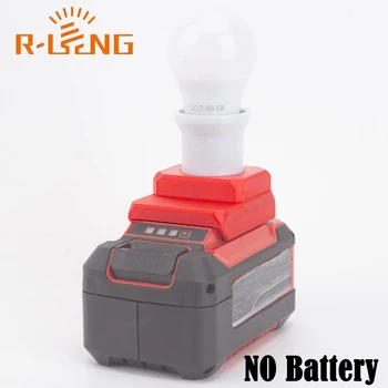 Bombilla LED de trabajo E27 de 5W para Ozito para Einhell serie 18V batería de litio lámpara de luz portátil para interiores y exteriores (sin batería)