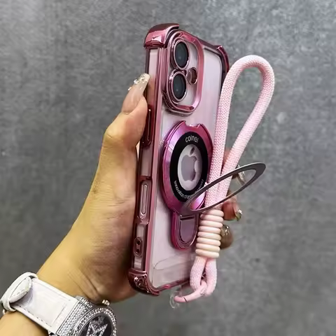 Shockproof Magnetic Bracket Lanyard Case For Xiaomi Redmi A5 A4 A3 15C 17 15T 14T 13T Poco M7 X7 F7 F8 Pro C85 Transparent Cover