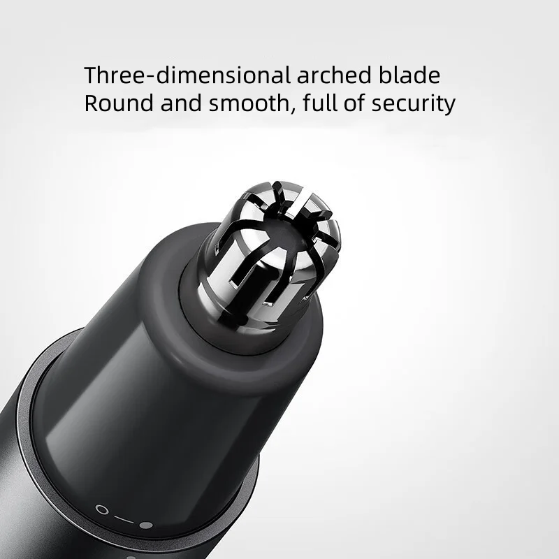 ماكينة تشذيب شعر الأنف القابلة لإعادة الشحن للرجال، منظف شعر الأنف الكهربائي المحمول، رأس تشذيب قابل للإزالة والغسل