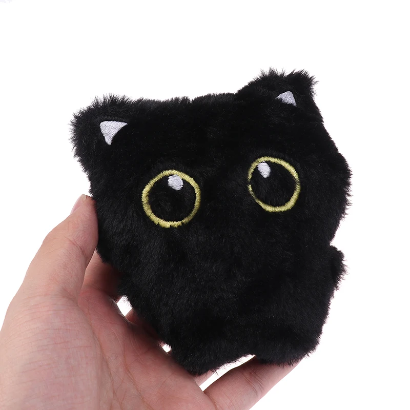 Kawaii Black Cat Plush Toys Soft Fluffy Cute Cartoon Animal Cat Stuffed Doll Baby Toys Plushie Birthday Gift For Kids Girls