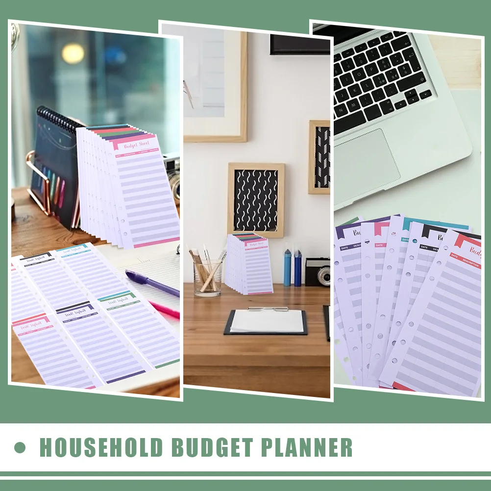 

24pcs Cards Budget Sheets Daily Planner Tracker Portable Supplies Inserts Envelope Design Household Travel Picnic