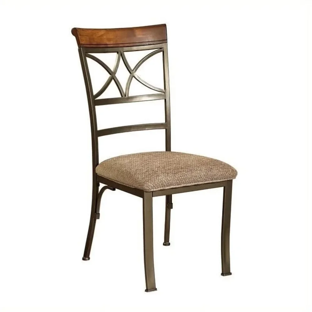 

Dining Chairs Hamilton Dining Chair, Set of 2, Brushed Faux Medium Cherry with Matte Pewter and Bronze Metal