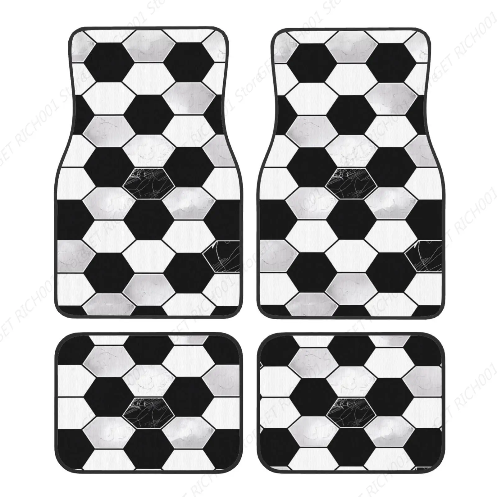 

Alfombras Hexagonales En Blanco Y Negro, Alfombrillas Para Coches, Accesorios Para Automóviles, Alfombrillas Para El Suelo L Coc