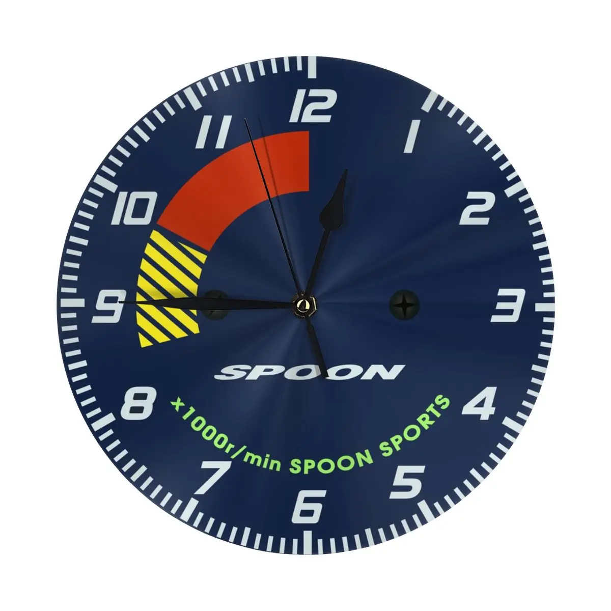 Spoon Tachometer Clock Wall Clock Easy to Read Wall Mounted Clock With Silent for Home Decor