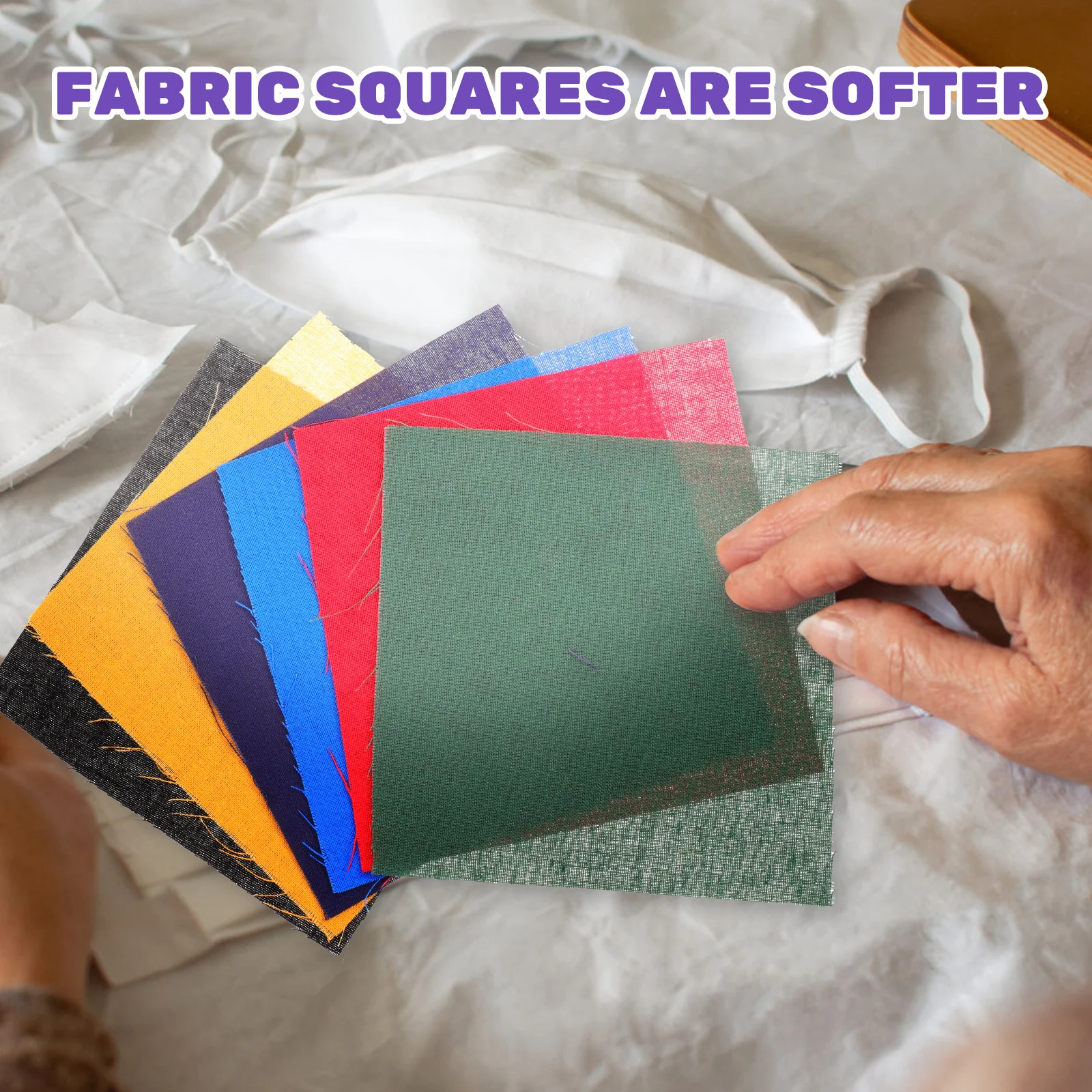

100pcs Patchwork Fabric Squares Solid Color Soft Touch Quilting Sewing DIY Craft Materials Precut Fat Quarters Bundle