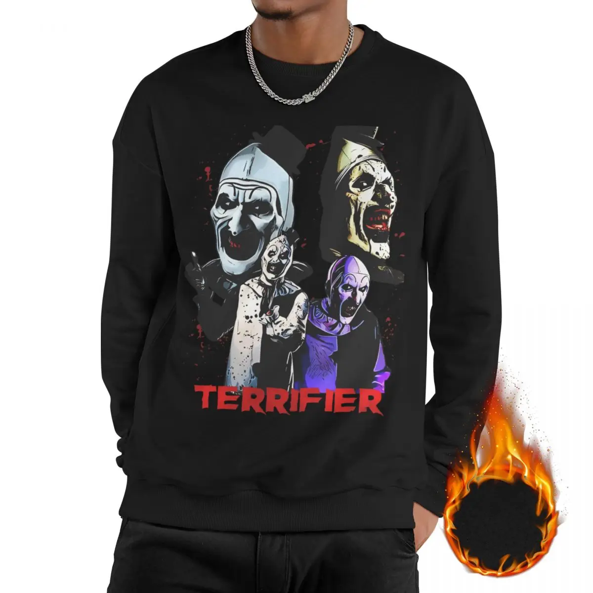 

Terrifier 2 Ultimate Horror Movie Sweatshirt Fleece Lined Sweatshirts Graphic Print Halloween Films Long Sleeve Shirts Hoodie