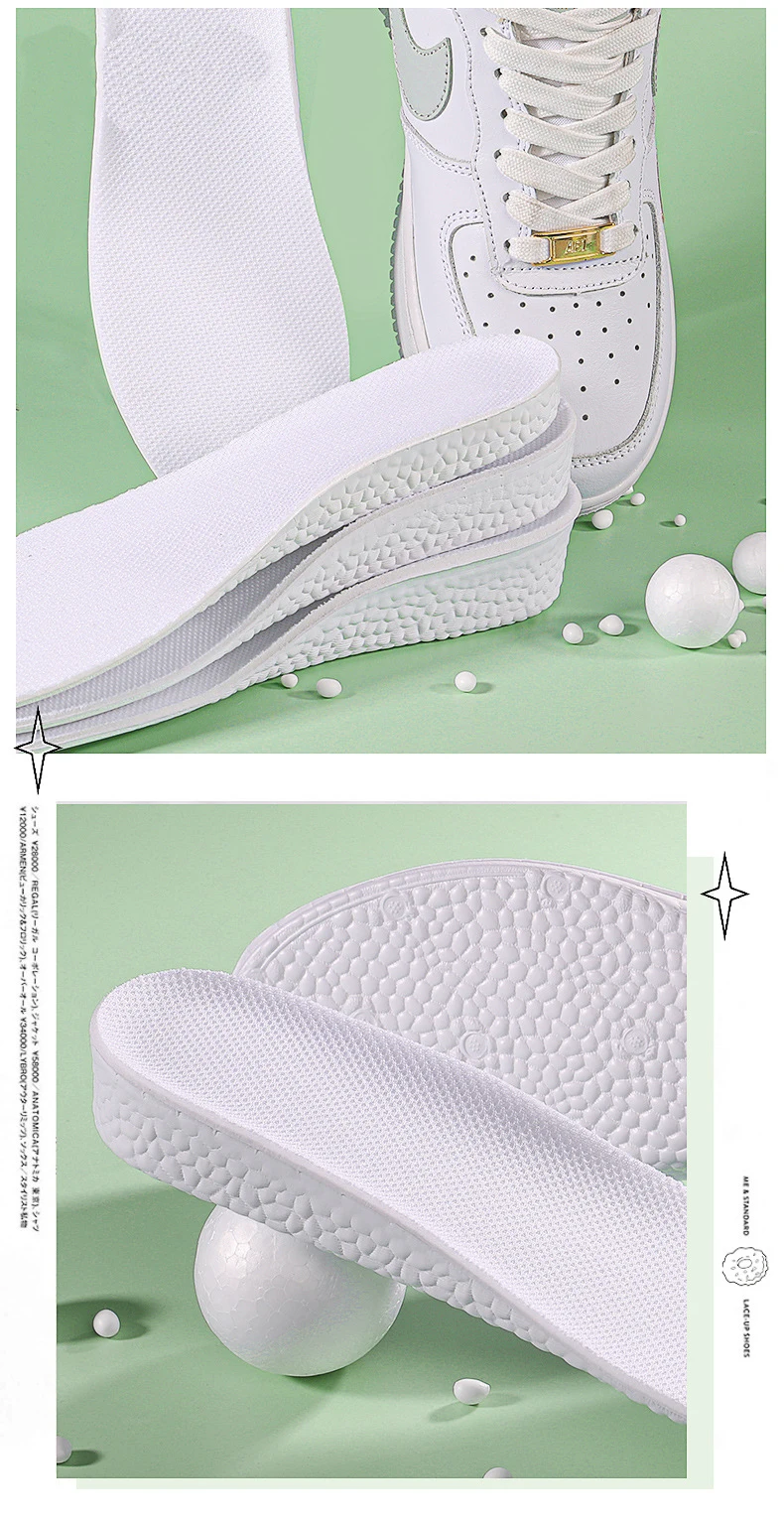 Höhenverstellbare Einlegesohlen für Damen und Herren, stoßdämpfende Sporteinlagen, elastische Sohlen, Fußgewölbestütze, bequeme Schuhpolster, 1 Paar. – Detail 10
