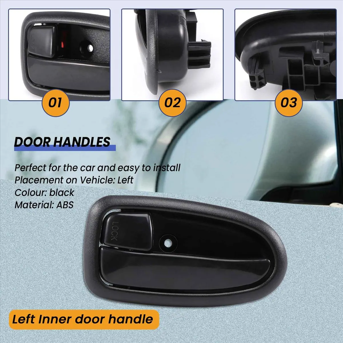 Super Sale Car Black Interior Door Handle Catch for Hyundai Matrix Lavita 2001-2010 82610-17010 Left