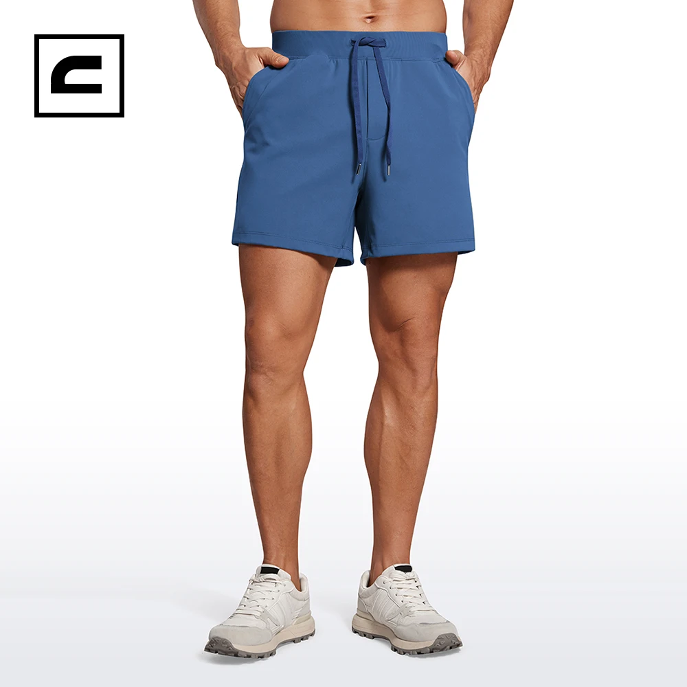 

CRZ YOGA Men's Four-Way Stretch Workout Shorts - 5" Soft Durable Casual Athletic Shorts with Pocket Gym Running Hiking