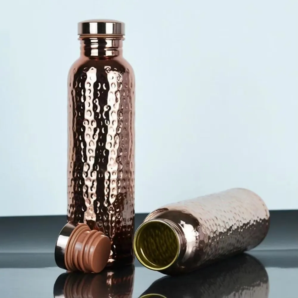 800ML Copper Water Bottle​ Anti-Slip Silicone Base​ ​Thermal Insulation ​Leakproof Sports Bottle​ ​One-Click Open Lid​