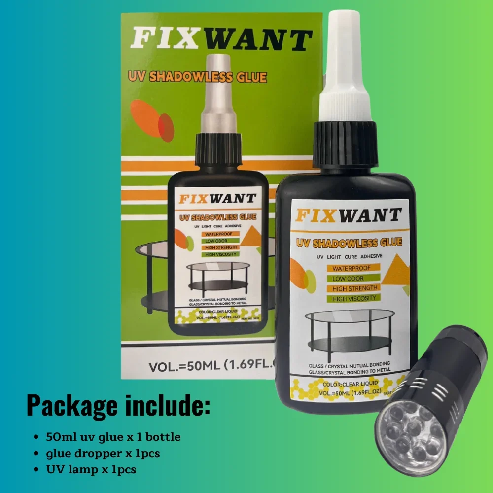 Crystal Clear Bonding with FIXWANT UV Shadowless Glue for Metal and Glass