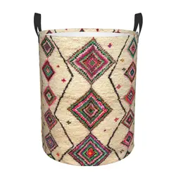 Alfombra Berber marroquí personalizada, cesta de lavandería de estilo bohemio, juguete geométrico antiguo, cesto de ropa, papelera de almacenamiento para guardería de niños