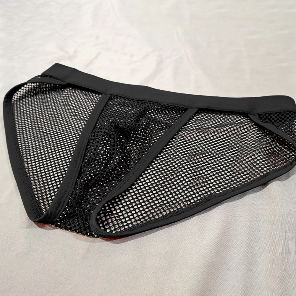 1 قطعة رجل تنفس U-محدب الحقيبة ملخصات شبكة انظر من خلال عالية قطع الصيف سراويل داخلية باردة للرجل