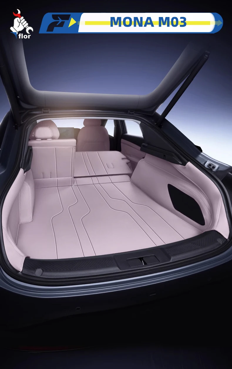 

For XPeng MONA M03 2024-2025 Car Trunk Mat Custom Fit Trunk Liner Cargo Mat Trunk Protection Mat Chair-Back Protection Mat