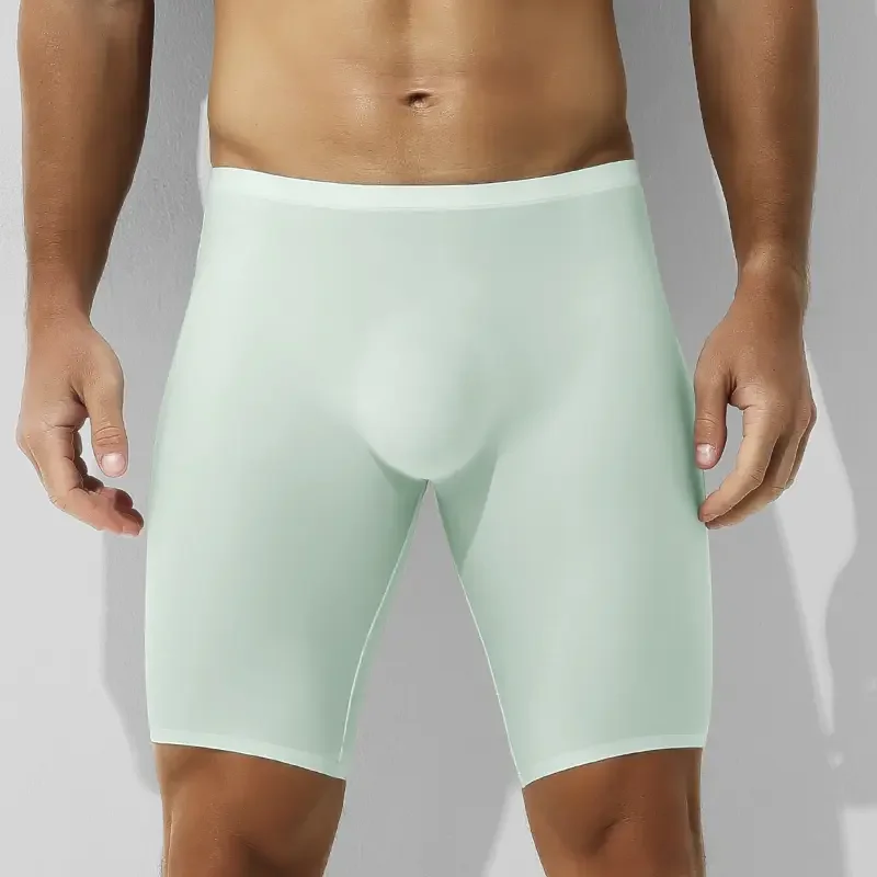 

Men's Ice Silk Underwear, Sports Men's Summer Thin Boxer Briefs, Extended Anti-Wear Legs
