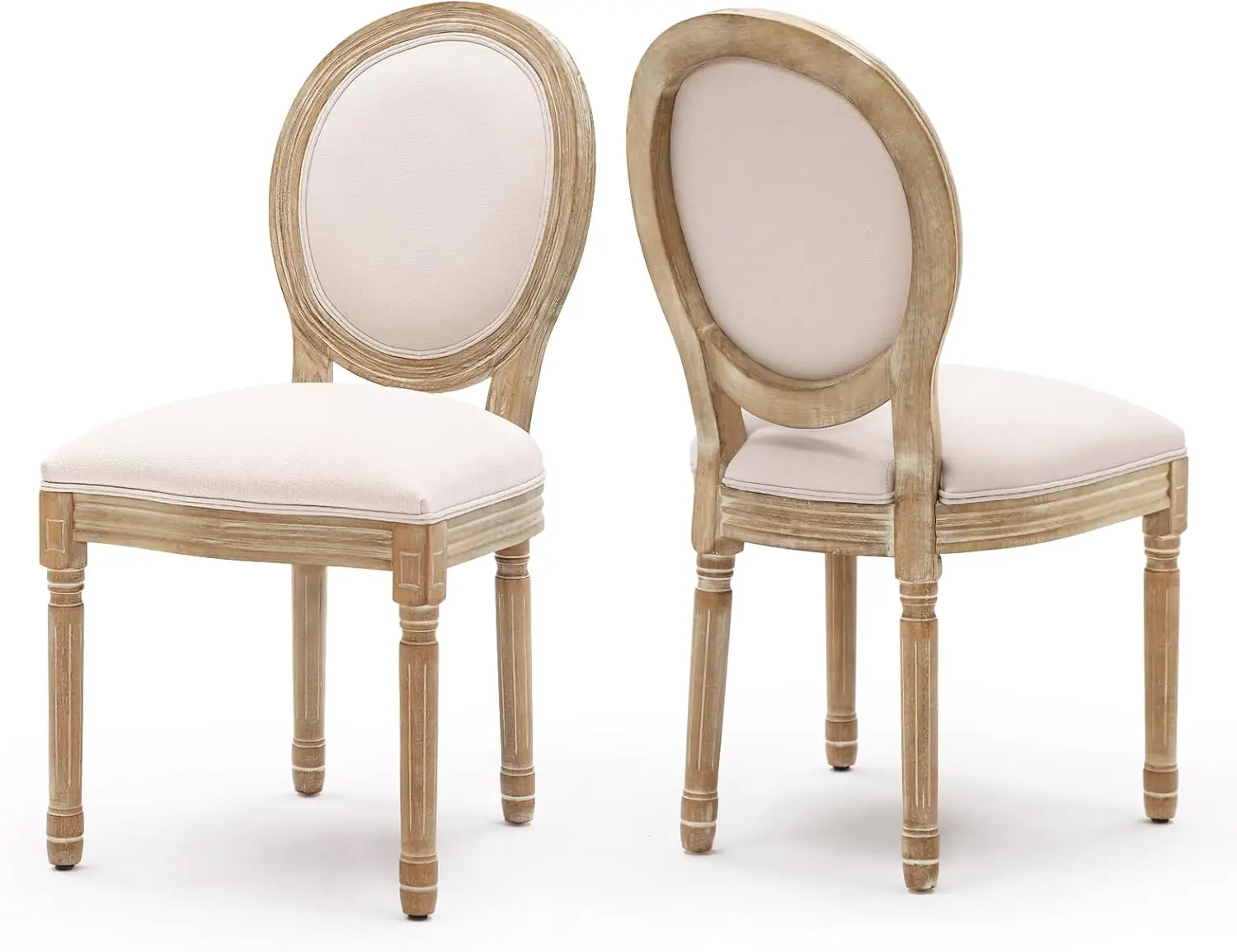 French Country Dining Chairs Set of 2 Farmhouse Dining Chairs with Round Back and Solid Wood Legs, Wood Dining Chairs Set of 2 f