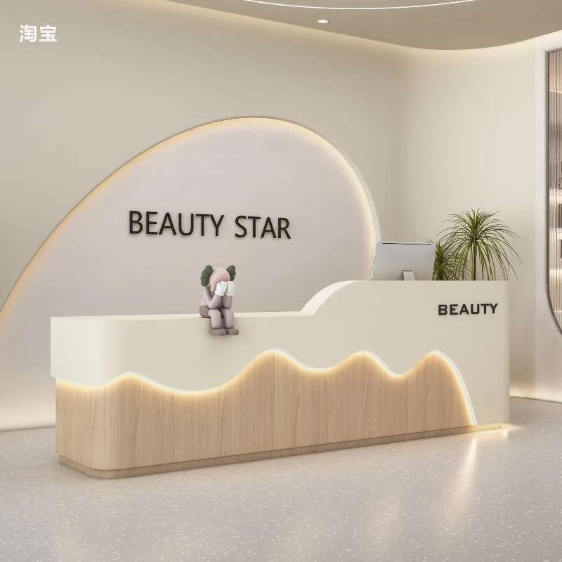 New Barber Reception Desks Shop Training Reception Desks Institute Bar Counter Nice Office Furniture Banco Reception ZY40JDT