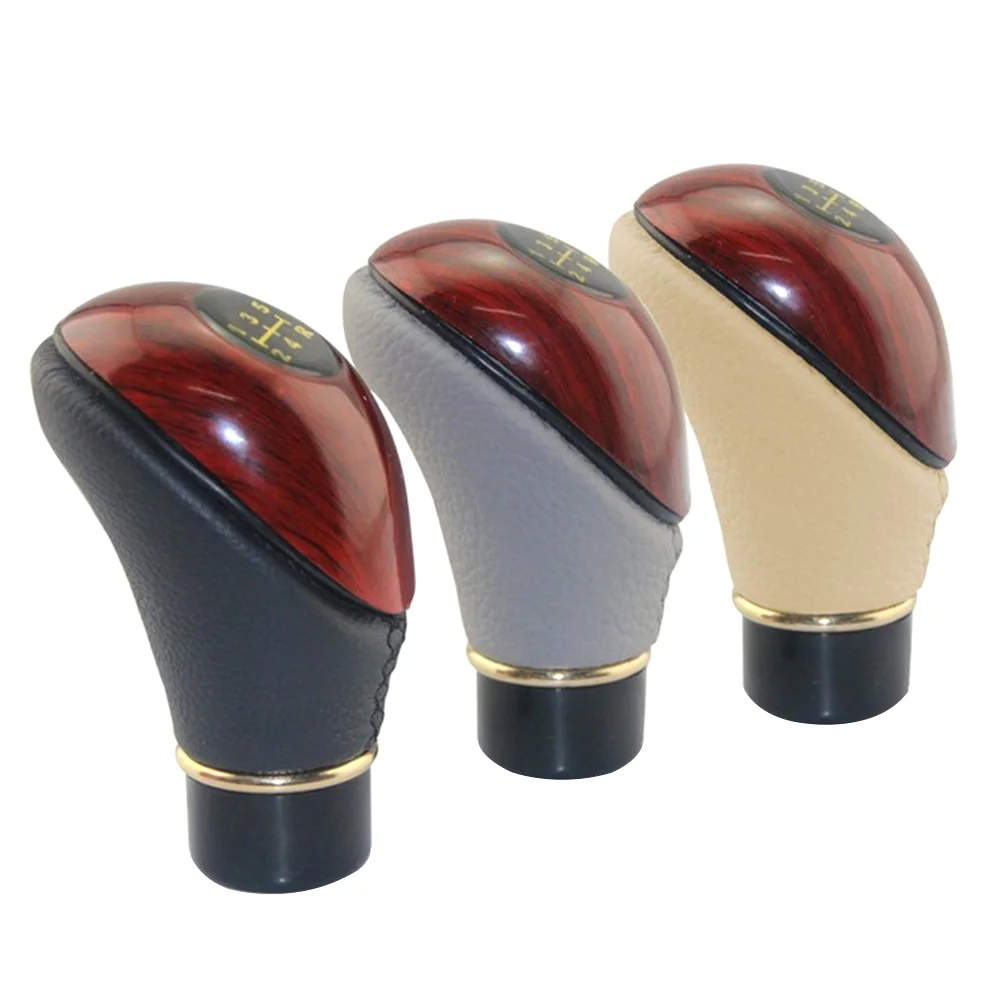 

Universal Knob Artificial Peach Wooden 5 Car Manual Knob Shifter Lever Stick Adapter for (Random Color)