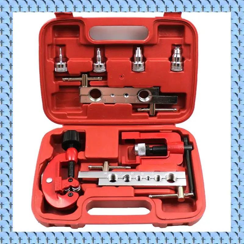 

Комплексный набор инструментов для труб NOCM из 8 предметов для медных тормозных магистралей диаметром 3–19 мм, с инструментами для резки и двойного развальцовки