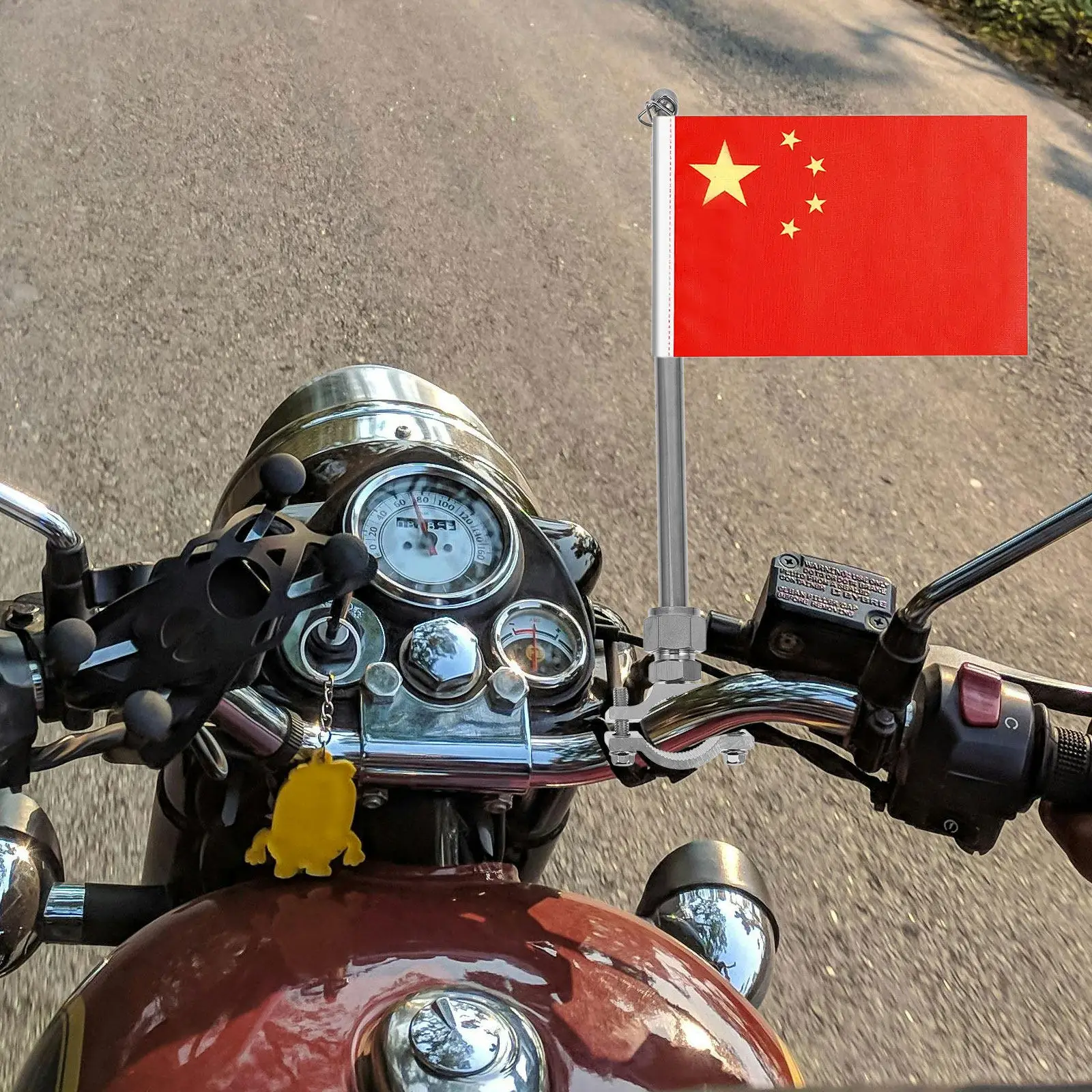 Universal Telescopic Motorcycle Flagpole Mount for Luggage Rack Adjustable Height Stainless Steel Safety Flag Pole for Bike Dirt