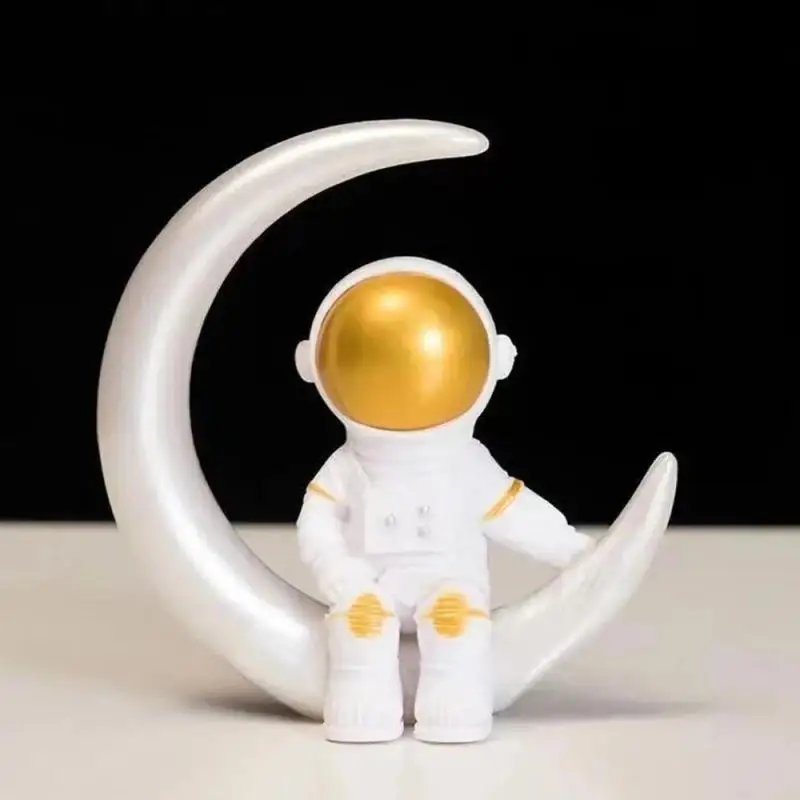 Resin Astronaut Figurine Figure Statue Spaceman Sculpture Desktop Home Decoration Educational Toys Astronaut Model Kids Gift 4pc