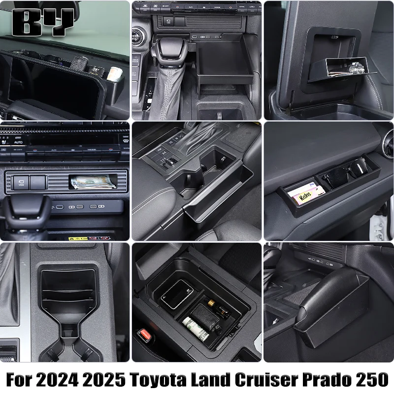 

For 2024 2025 Toyota Land Cruiser Prado 250 Dashboard Storage Tray Compatible Center Console Display Box Hidden Tray ABS