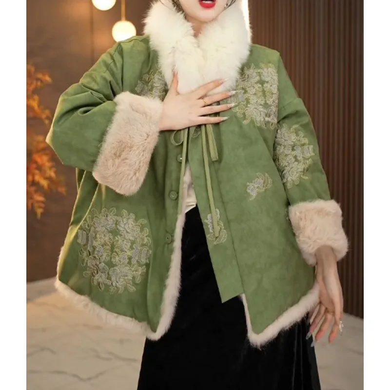 

Thickened and Warm Popular Elegant Commuting Coat with Traditional Chinese Style New Chinese-style Double-sided Double-wear Coat