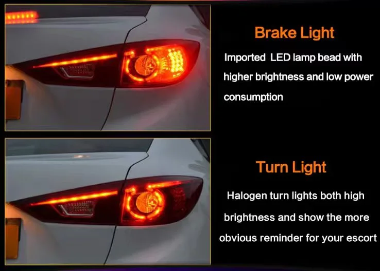 Outer Tail Light Assembly for Mazda 3 Axela Sedan 2014-2018 Rear Lamp Single Piece Left or Right