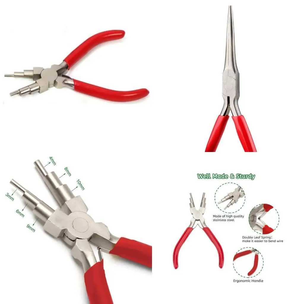 

Y1UD Practical Jewelry Pliers Tool Set Handy Steel Beading Pliers for Jewelry Makers