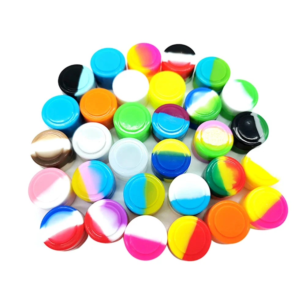 5PCS Silicone Container 2ML 3ML 5ML Jar Storage Box Mix Colors Nonstick Concentrate Containers Jars Oil Wax Case